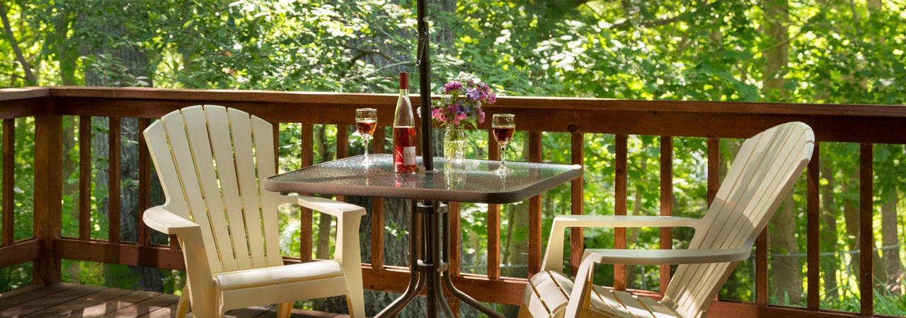 Wine on Watney's deck