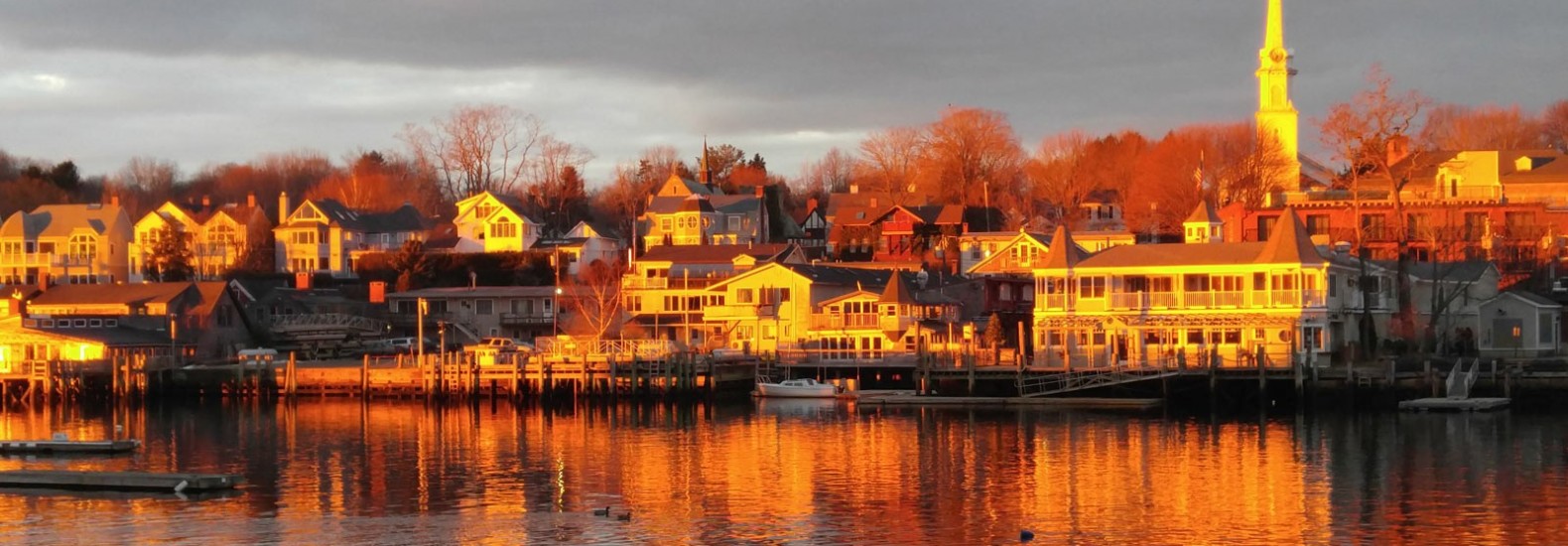 winter morning sun on Camden Harbor