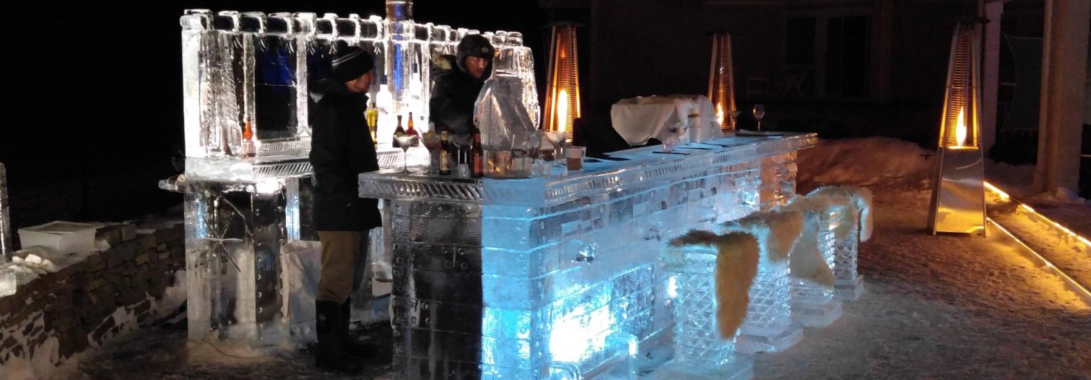glacier ice bar and bartenders