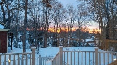 winter in Camden, ME; sunrise